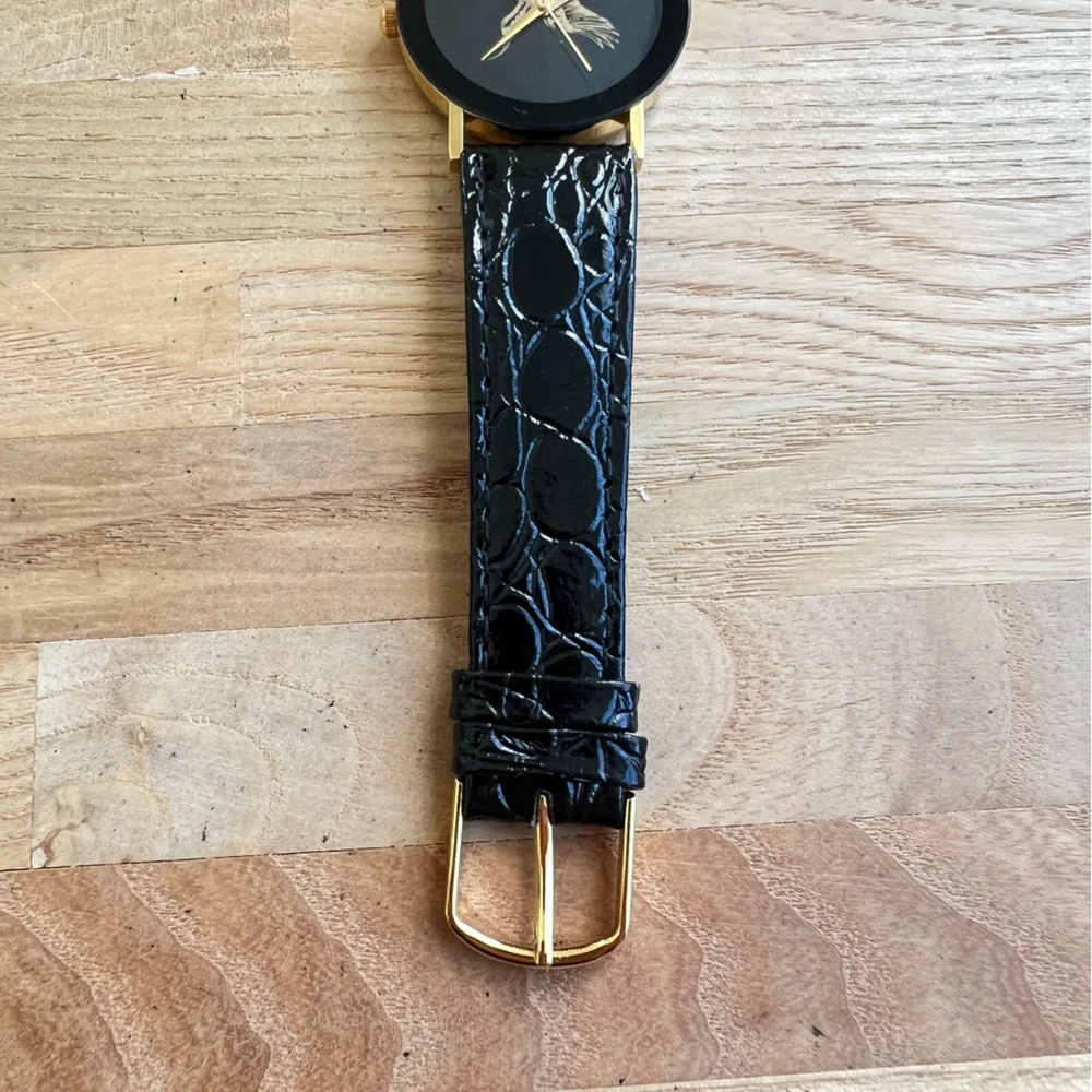 Hawaii Baptist academy black and gold tone watch NEW BATTERY